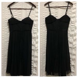 SALE Laundry Little Black Dress with Pleated Silk
